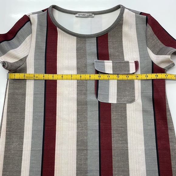 Zara Printed Stripe Top in Scuba fabric w/ Front Pocket - Picture 11 of 13